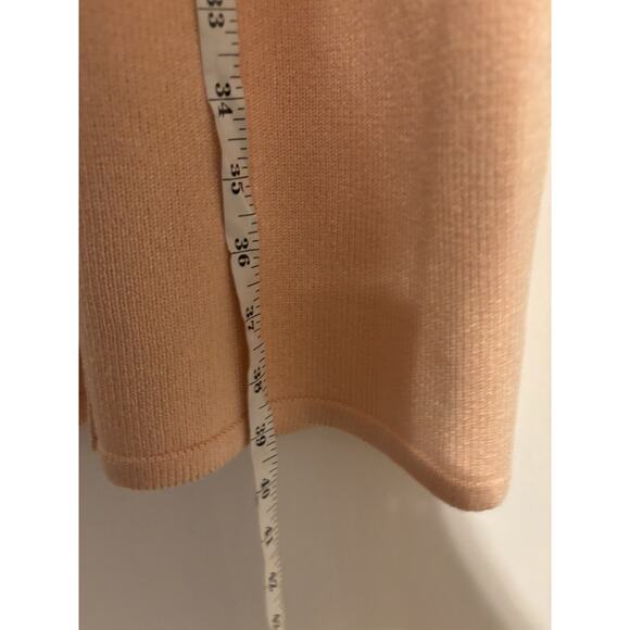 Vintage Dress 14 Pink Gold Buttons Midi Short Sleeve Evening Formal Stretch - Picture 5 of 9